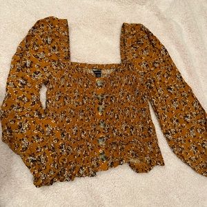 Crop Long Sleeve Blouse/ Size Small/ American Eagle
